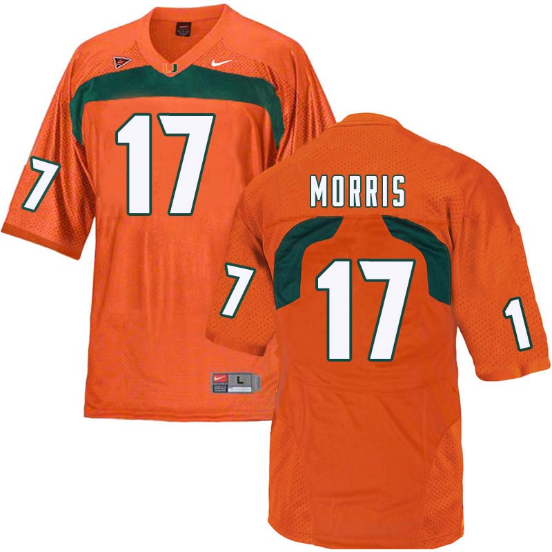 Nike Miami Hurricanes #17 Stephen Morris College Football Jerseys Sale-Orange